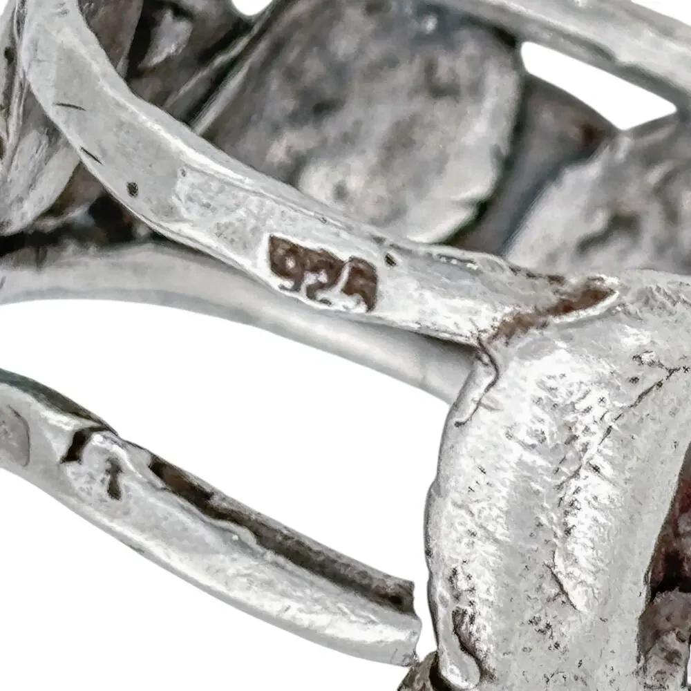 Vintage Sterling Silver 925 Abstract Openwork Ring Size 7.5